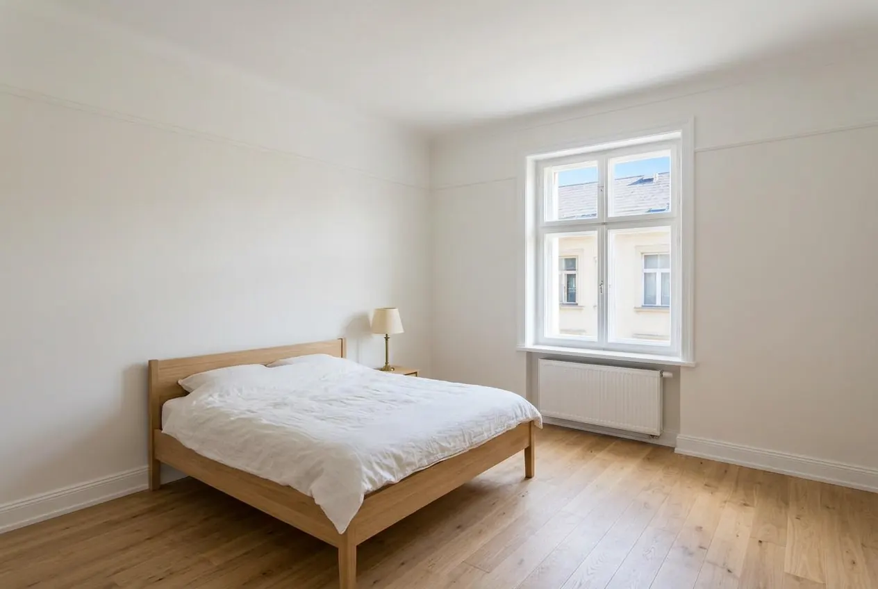 Schlafzimmer in Finkenkrug vor und nach der Sanierung durch Köpenicker Grundbesitz – nachher